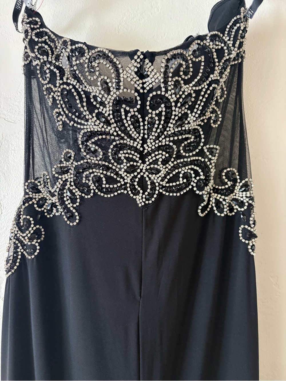 iNtrigue by Blush Prom Strapless Black Maxi Gown Rhinestones Sparkle Bling - Picture 5 of 14